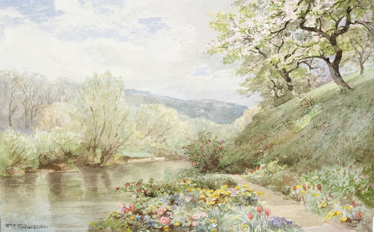 Jardin de Fidelia Bridges à Canaan, Connecticut - William Trost Richards