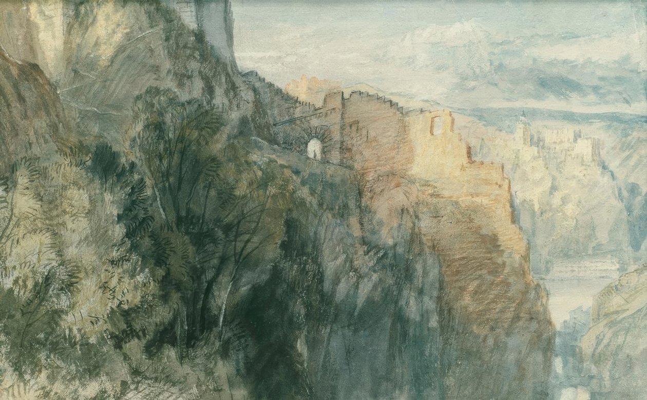 Château Katz avec vue sur le château Rheinfels - Joseph Mallord William Turner