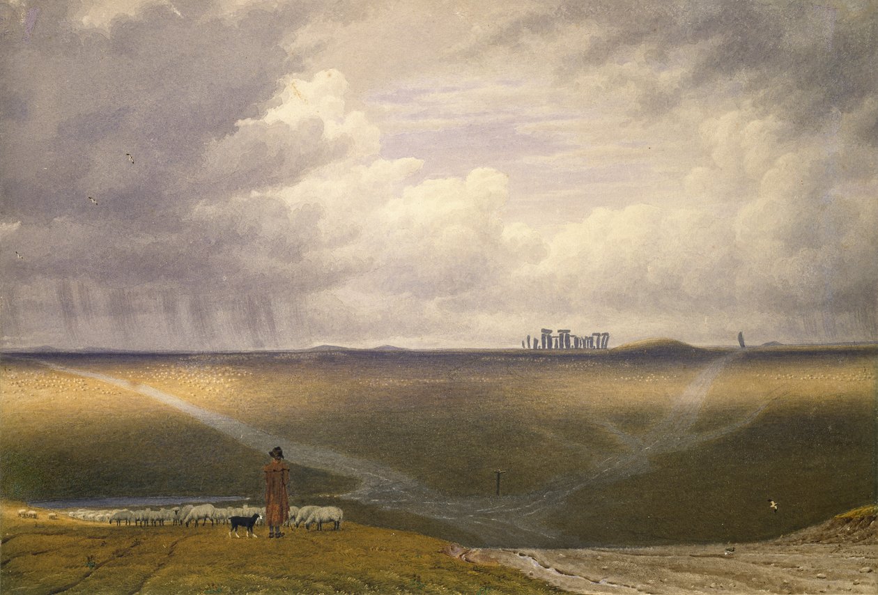 Stonehenge-Un jour de pluie, début du 19ème siècle - Joseph Mallord William Turner