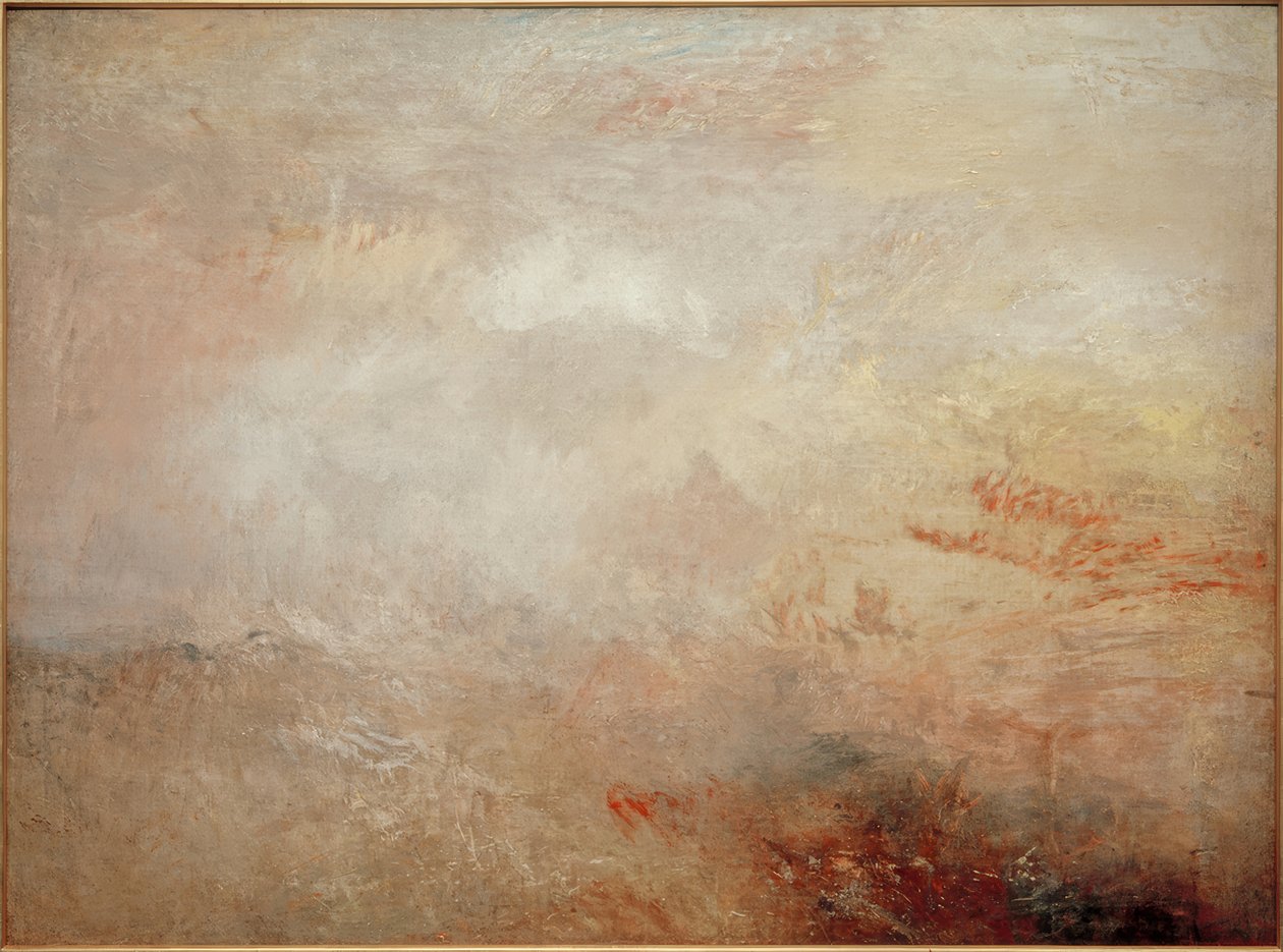 Mer orageuse avec dauphins - Joseph Mallord William Turner