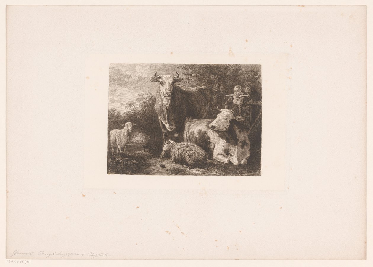 Berger et bergère avec du bétail - William Unger