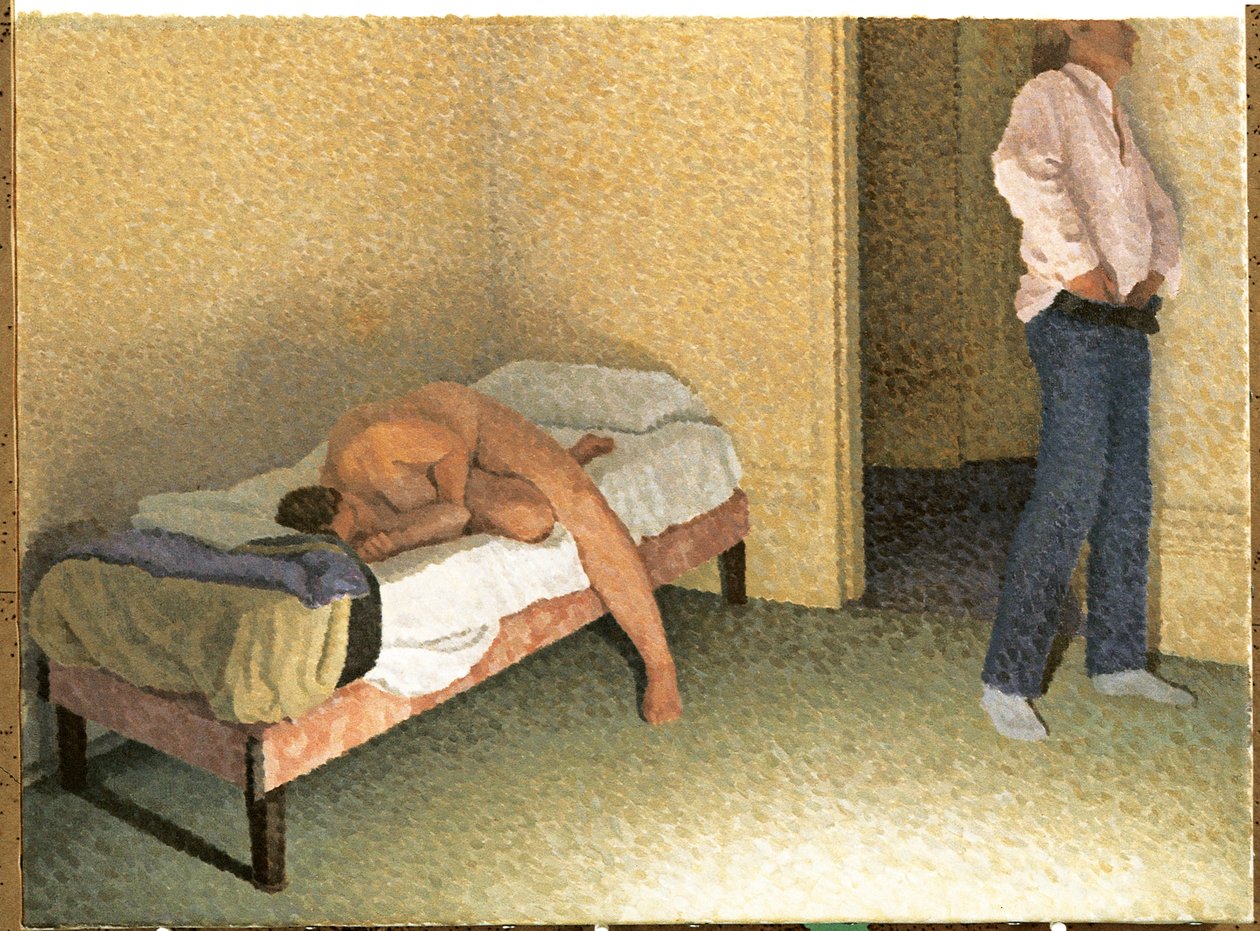 Intérieur avec une figure s
