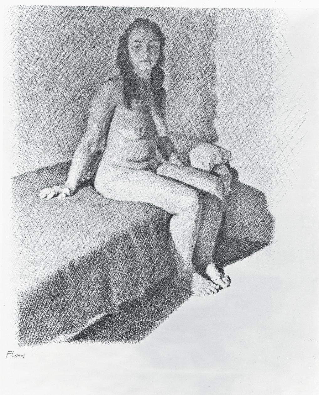 Nu assis, c.1968-74 - William Wilkins