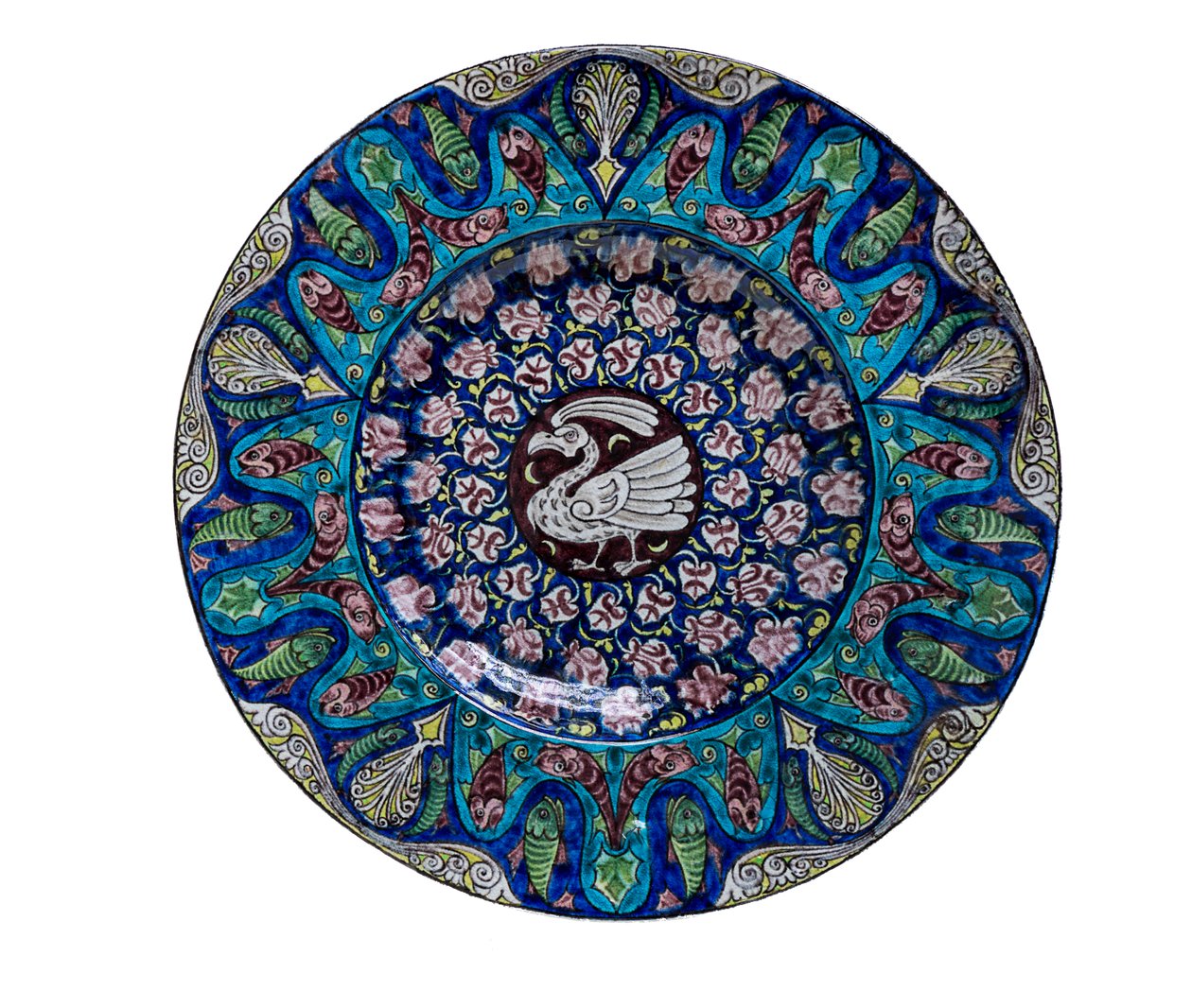 Plat avec oiseau et poisson - William de Morgan