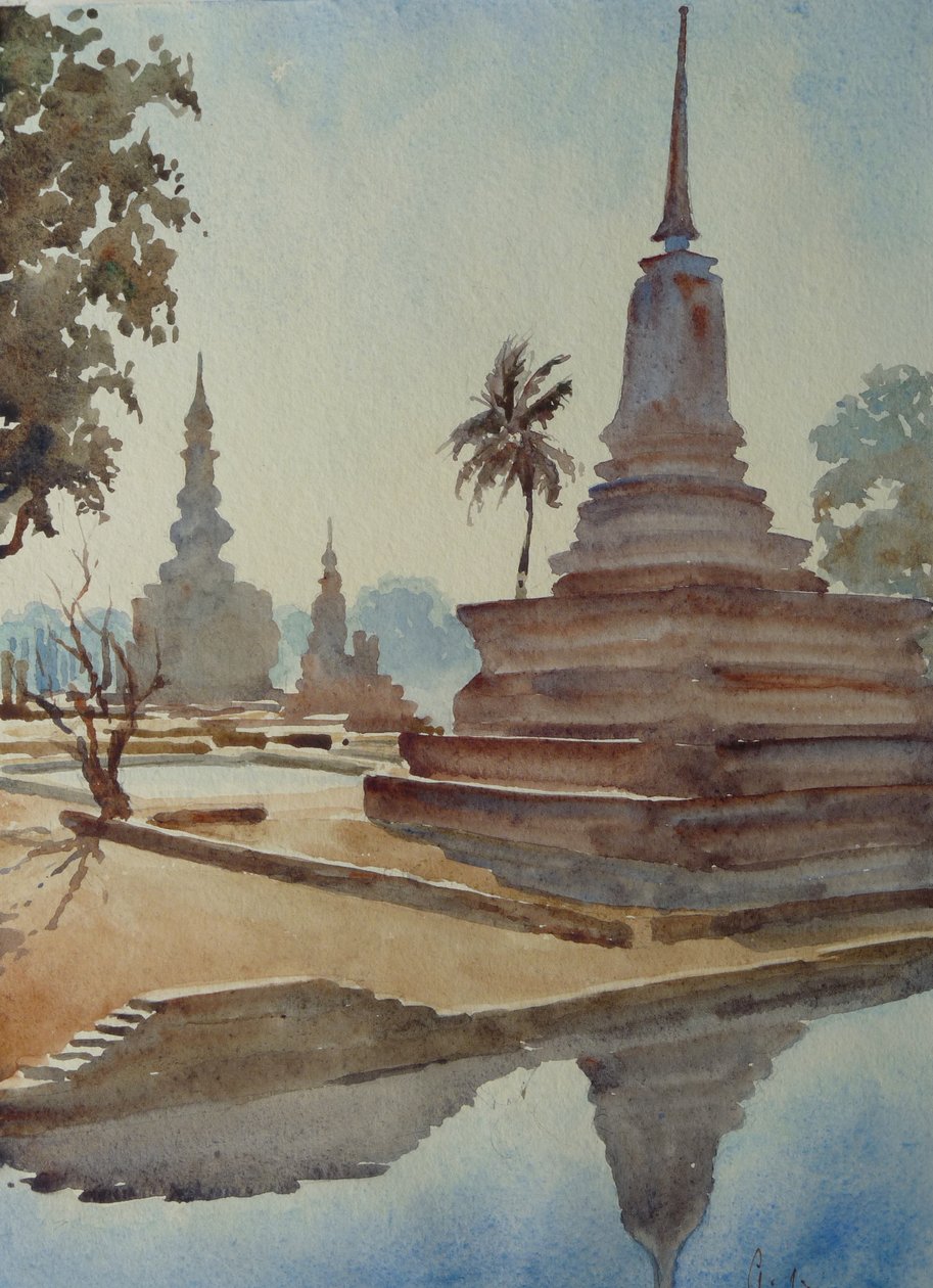870 Lever de Soleil, Wat Mahathat, Sukhothai - Wilson Clive