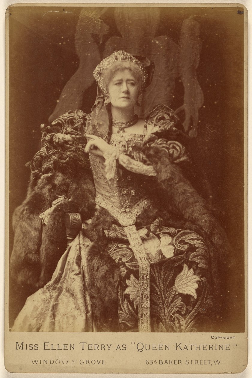 Mlle Ellen Terry dans le rôle de la "Reine Katherine". - Window and Grove