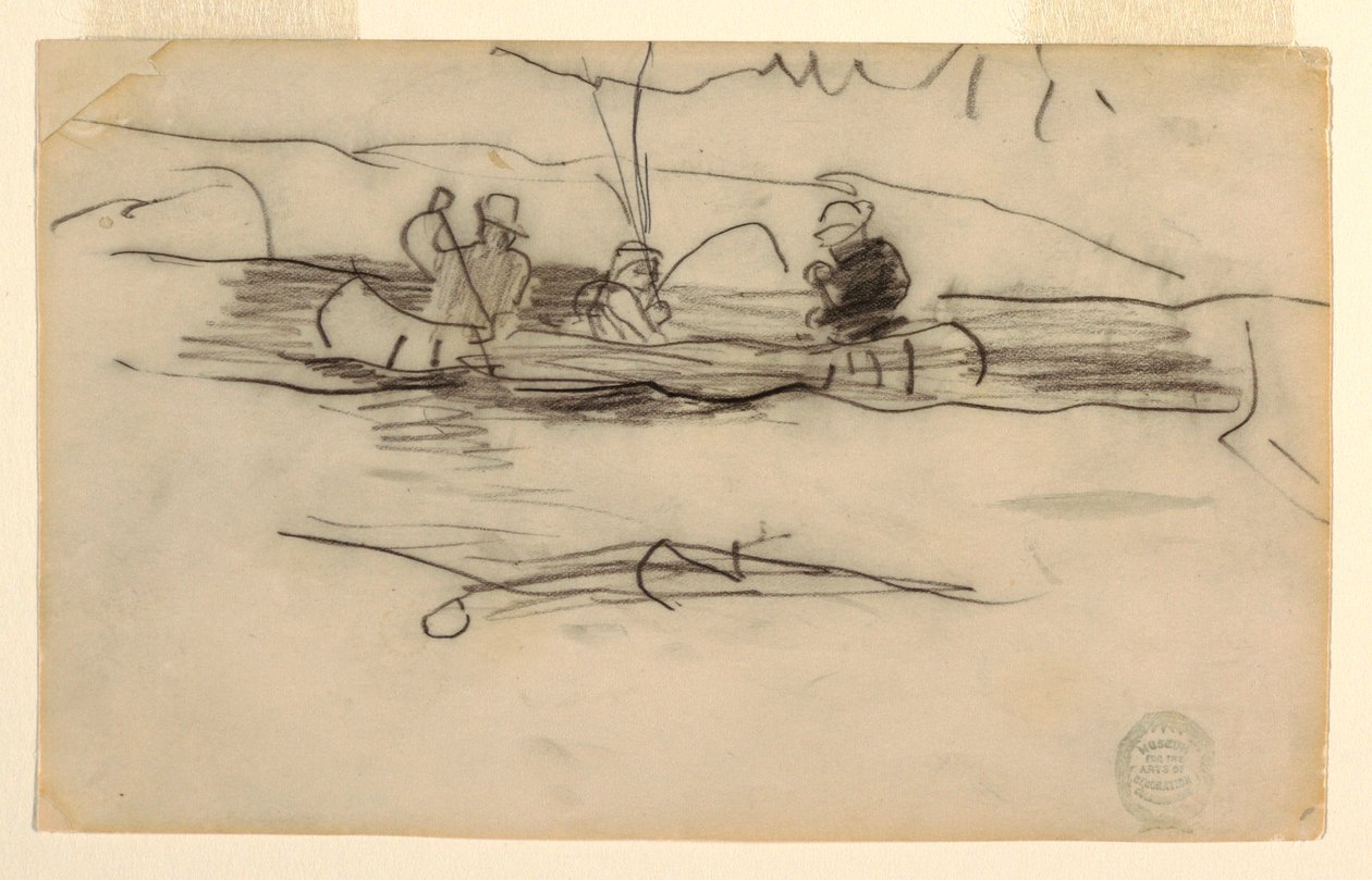 Pêcheur et deux autres hommes dans un canoë - Winslow Homer