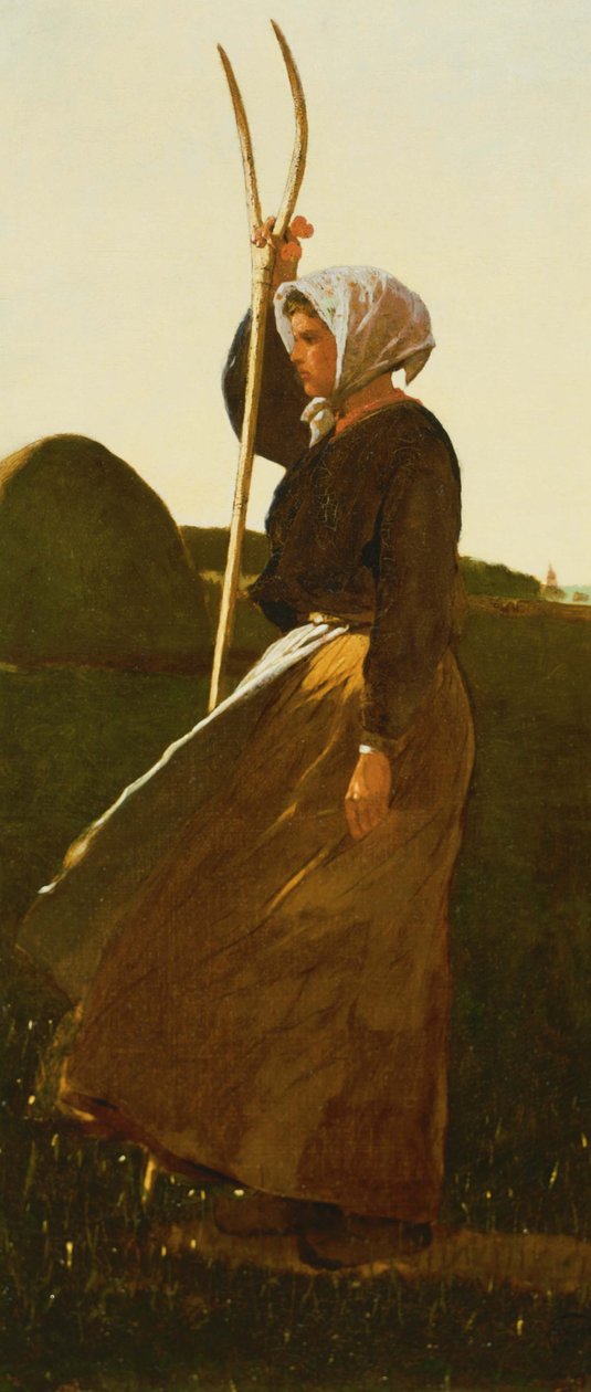 Fille avec une fourche - Winslow Homer