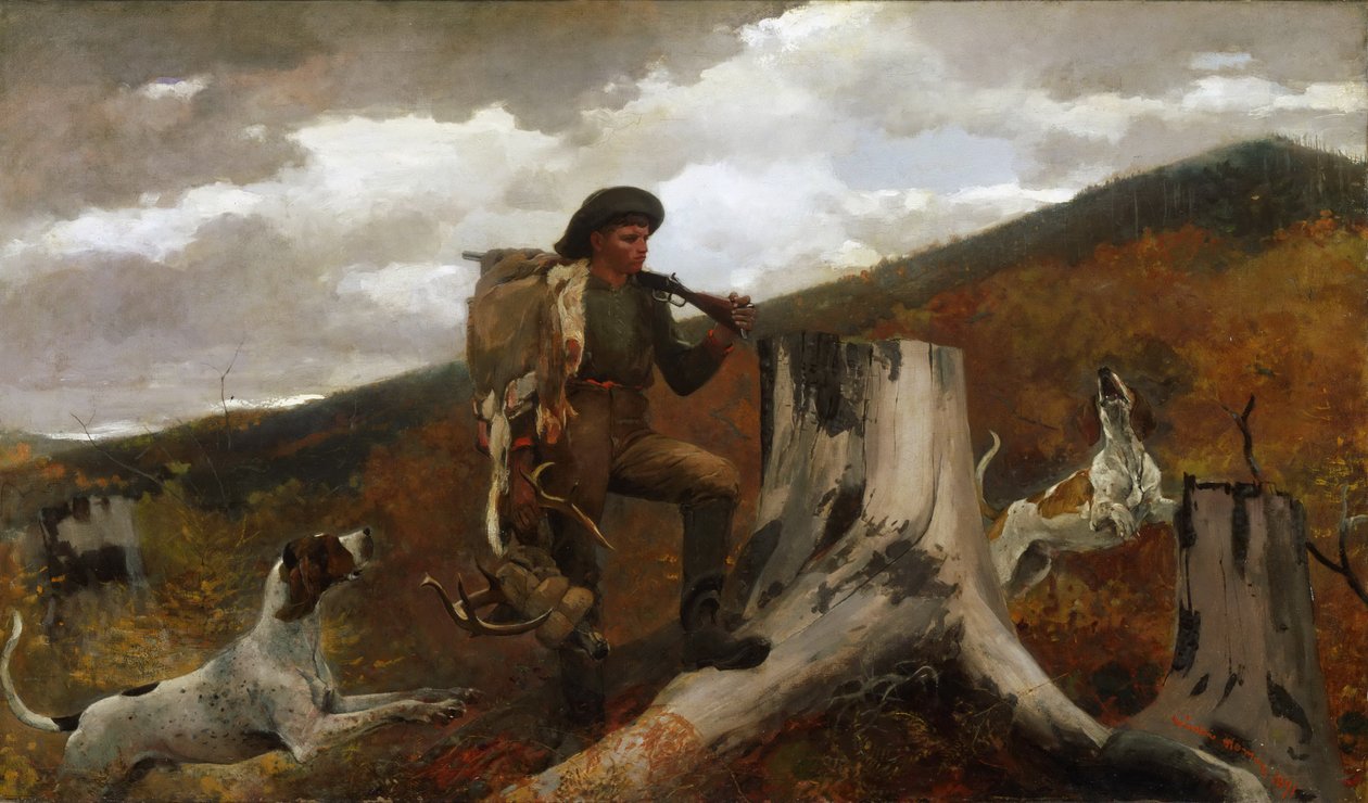 Un chasseur et des chiens - Winslow Homer