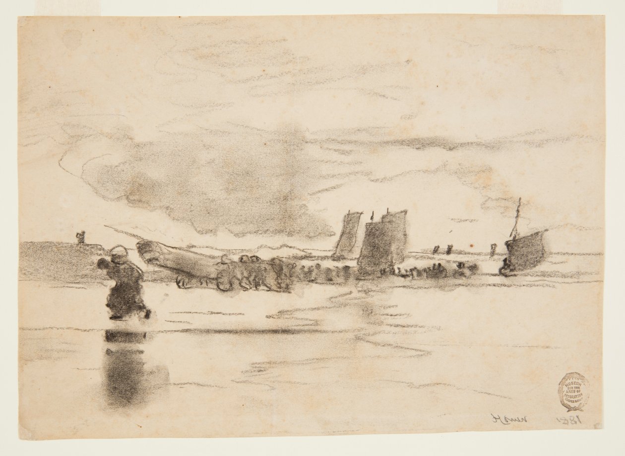 Plage à marée basse, Cullercoats, Angleterre - Winslow Homer