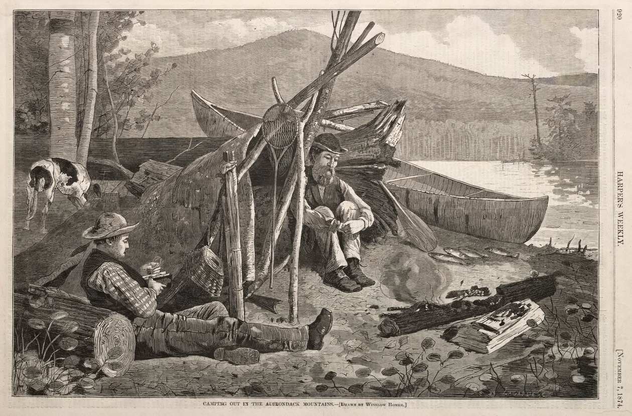 Camping dans les montagnes Adirondack, 1874 - Winslow Homer