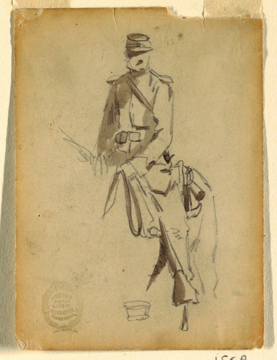 Dessin, officier de cavalerie à cheval, 1862 - Winslow Homer
