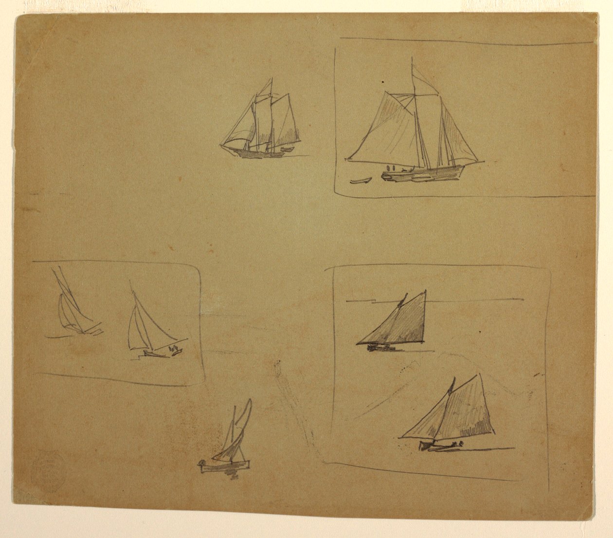 Dessin, Esquisses de bateaux à voile, 1881-82 - Winslow Homer