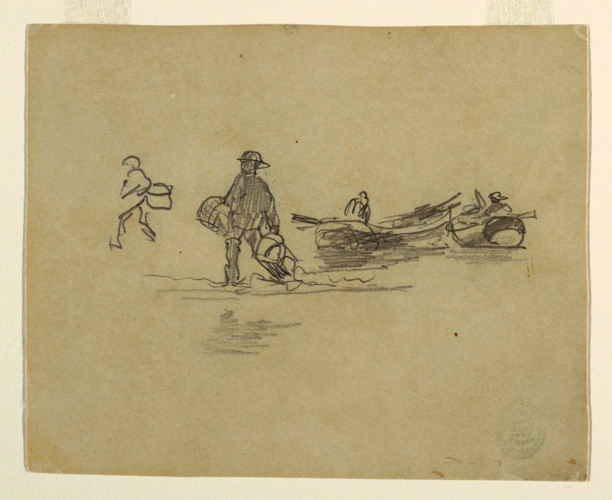 Dessin, deux pêcheurs, Angleterre, 1881-82 - Winslow Homer