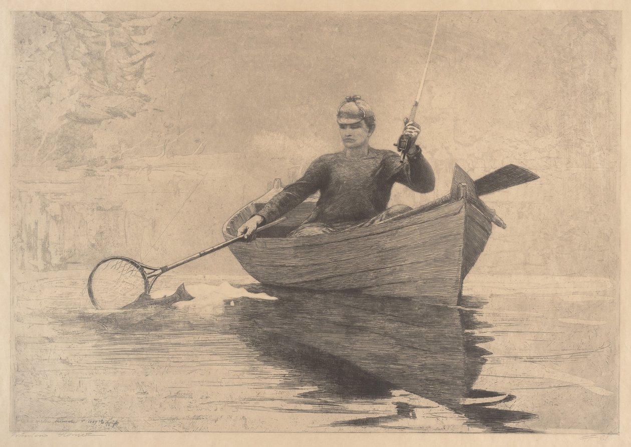 Pêche à la mouche, Saranac Lake - Winslow Homer