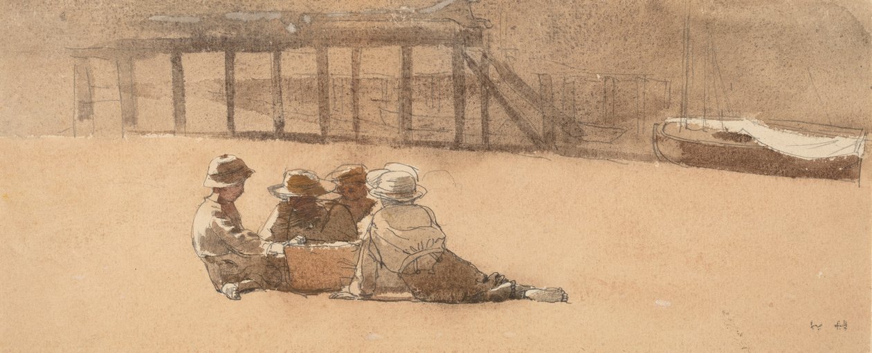 Quatre Garçons sur une Plage - Winslow Homer