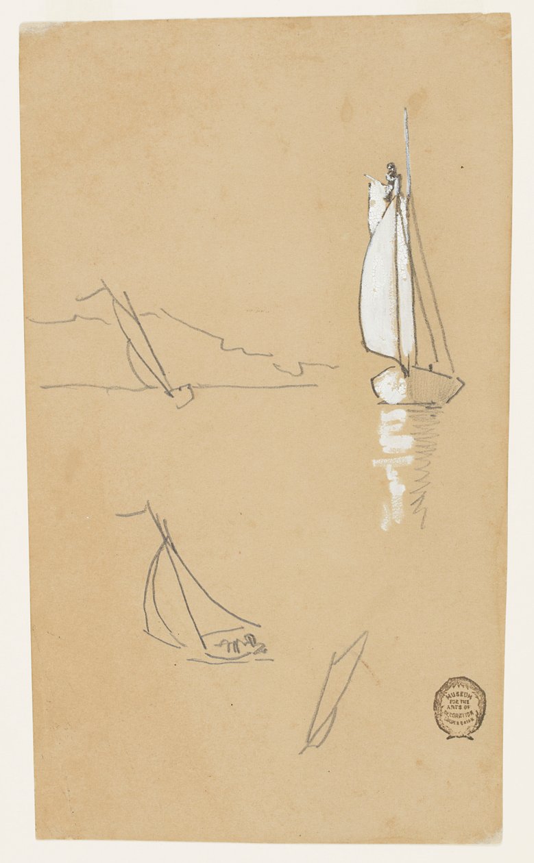Quatre esquisses de sloops - Winslow Homer