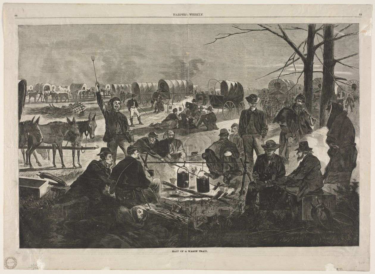 Halte du convoi de wagons, 1864 - Winslow Homer