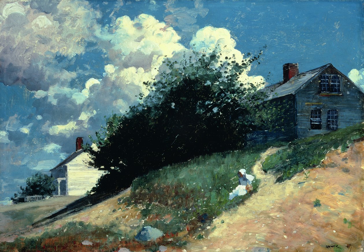 Maisons sur une colline, 1879 - Winslow Homer