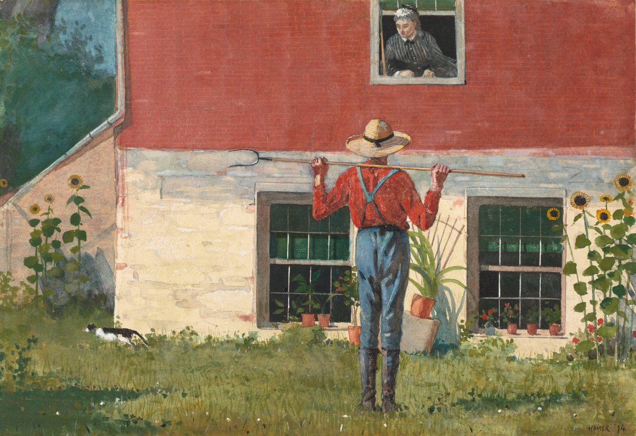 Dans le Jardin, Cour Rustique, 1874 - Winslow Homer