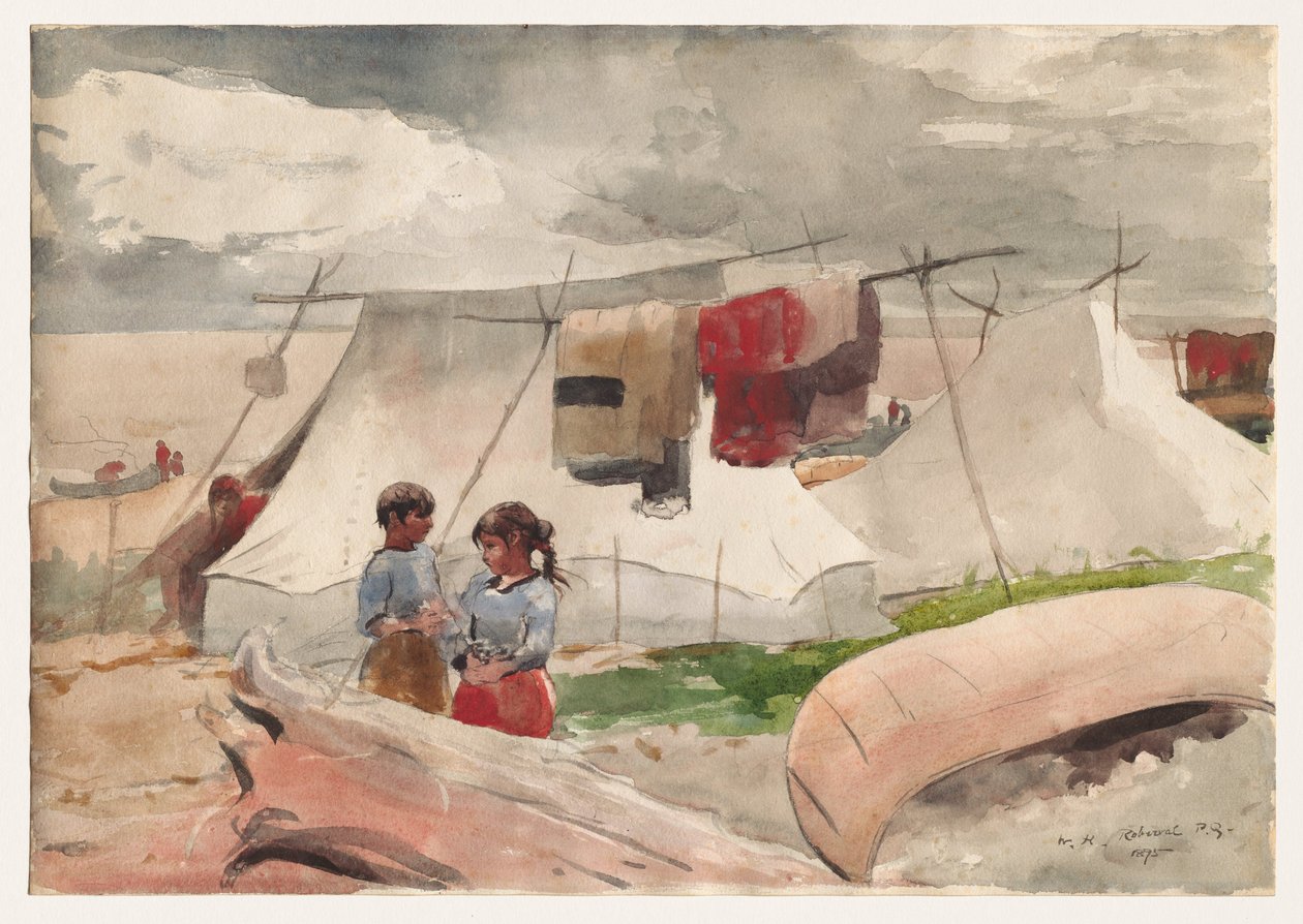 Indian Camp, Roberval, P.Q. - Winslow Homer