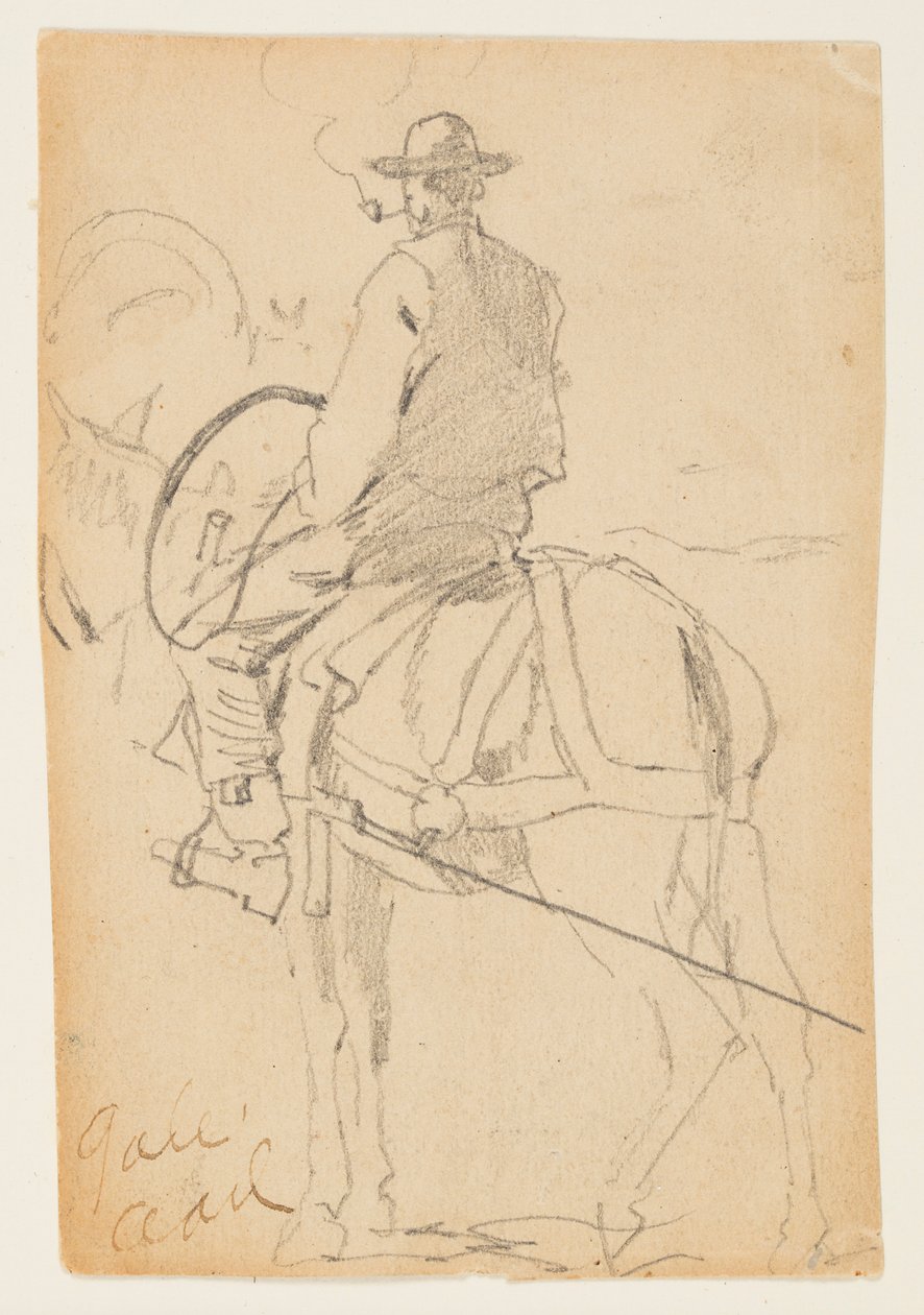 Homme Montant un Cheval - Winslow Homer
