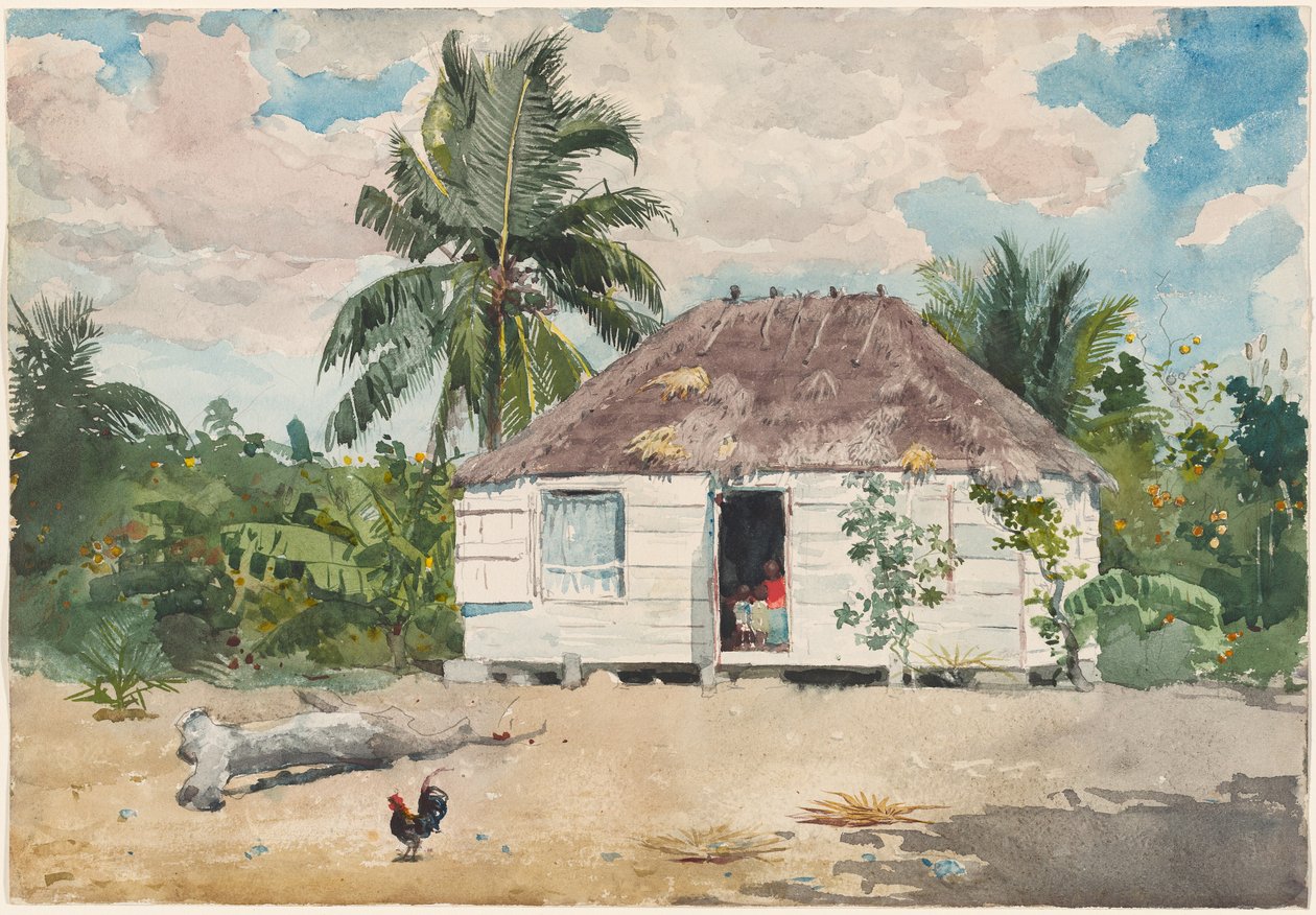Hutte indigène à Nassau - Winslow Homer