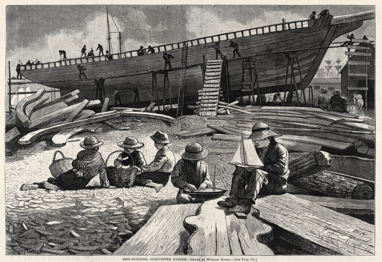 Construction navale, port de Gloucester - Winslow Homer