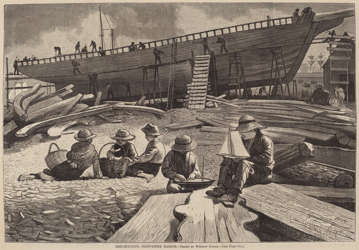 Construction navale, port de Gloucester - Winslow Homer