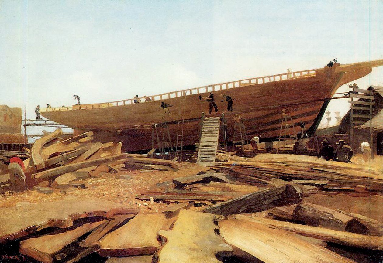 Construction navale, Gloucester, USA, 1871 - Winslow Homer
