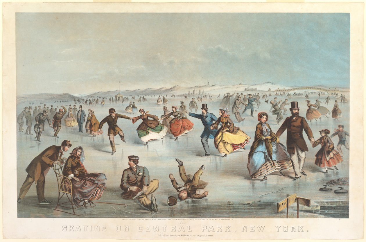 Patinage à Central Park, New York - Winslow Homer