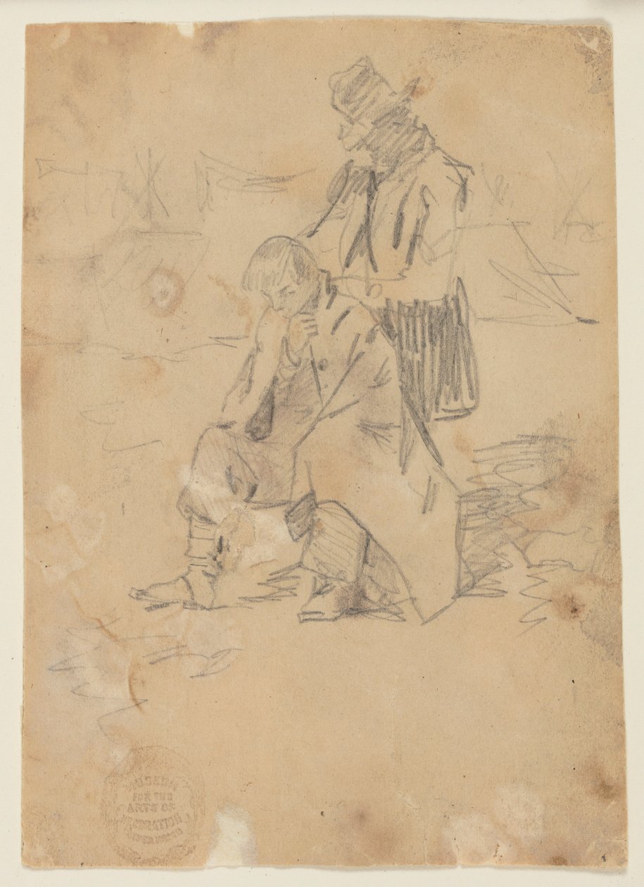 Soldat assis sur une boîte - Winslow Homer
