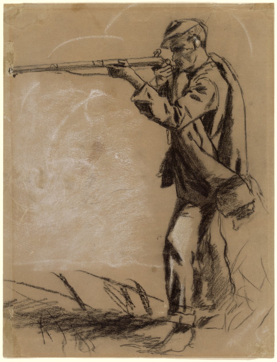 Soldat visant [recto] - Winslow Homer