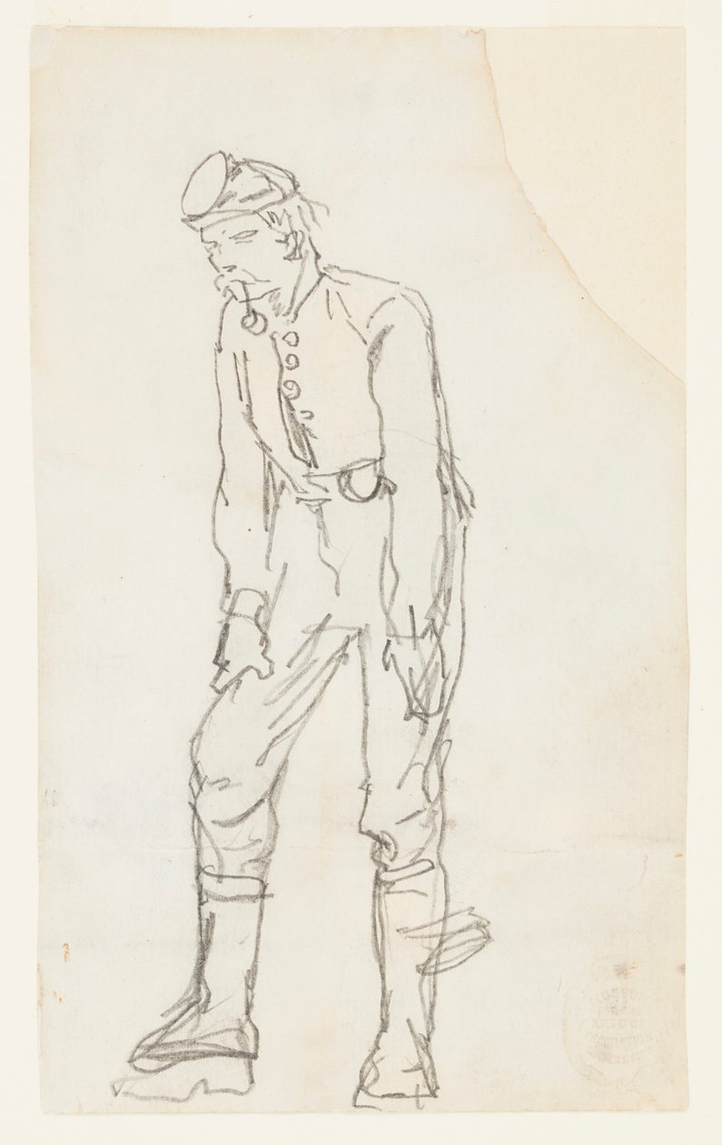 Soldat avec une pipe dans la bouche - Winslow Homer