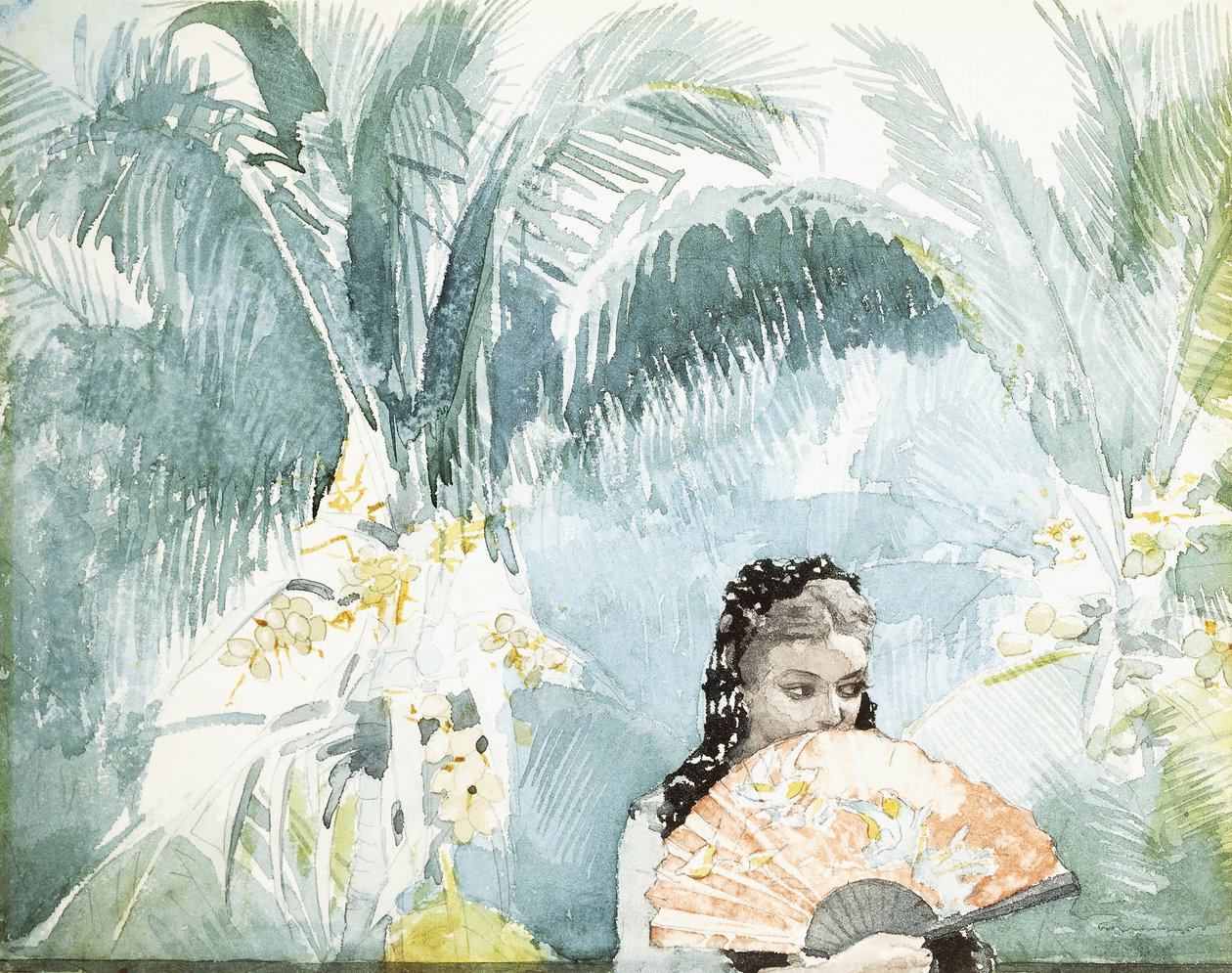 Jeune fille espagnole avec éventail, 1885 - Winslow Homer