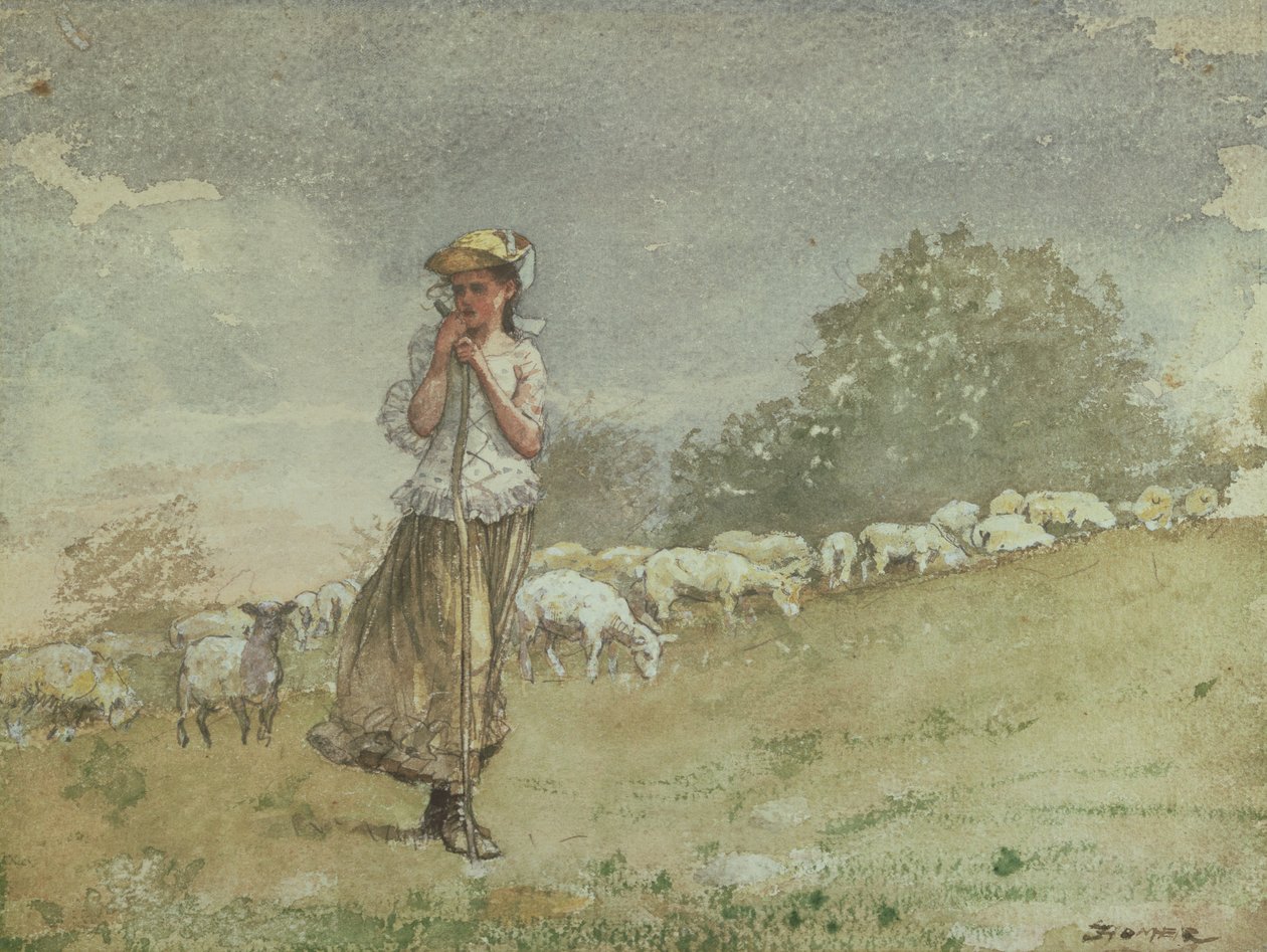 Garder les Moutons, Ferme de Houghton, c.1878-79 - Winslow Homer