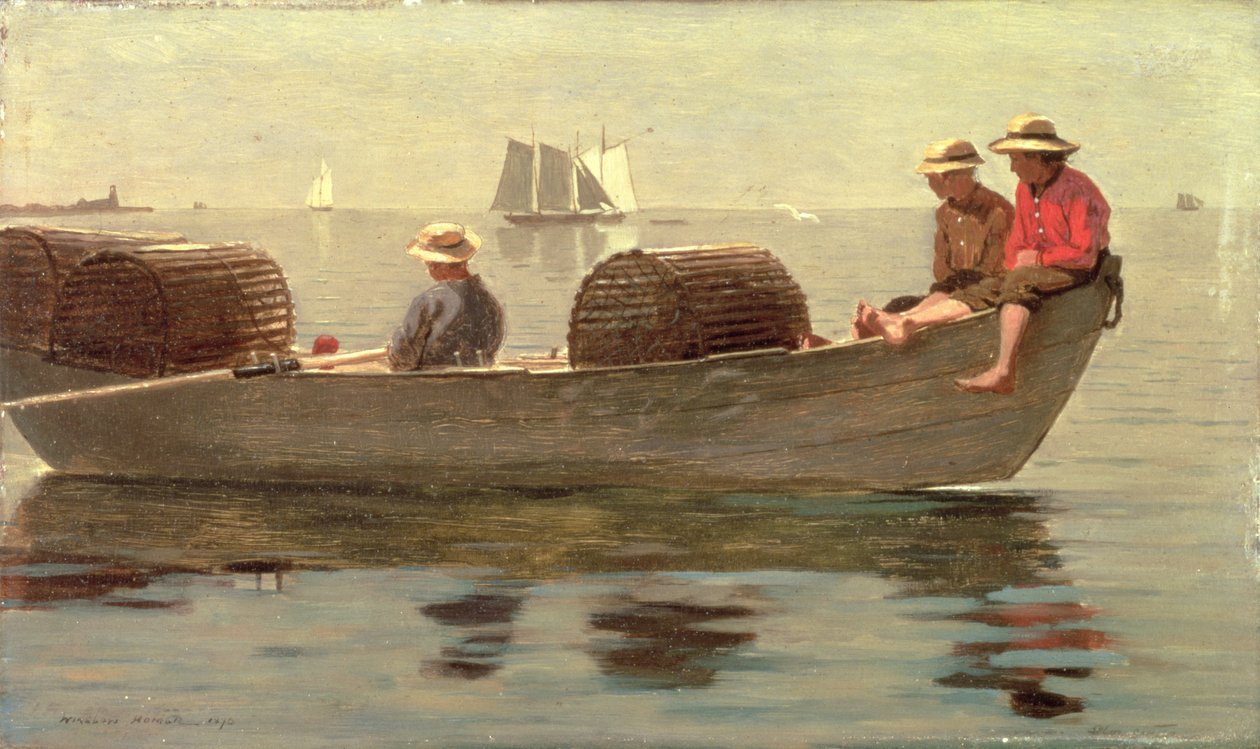 Trois garçons dans une doris, 1873 - Winslow Homer