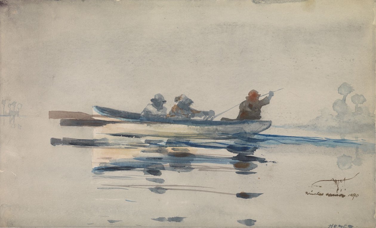 Trois hommes dans un bateau - Winslow Homer