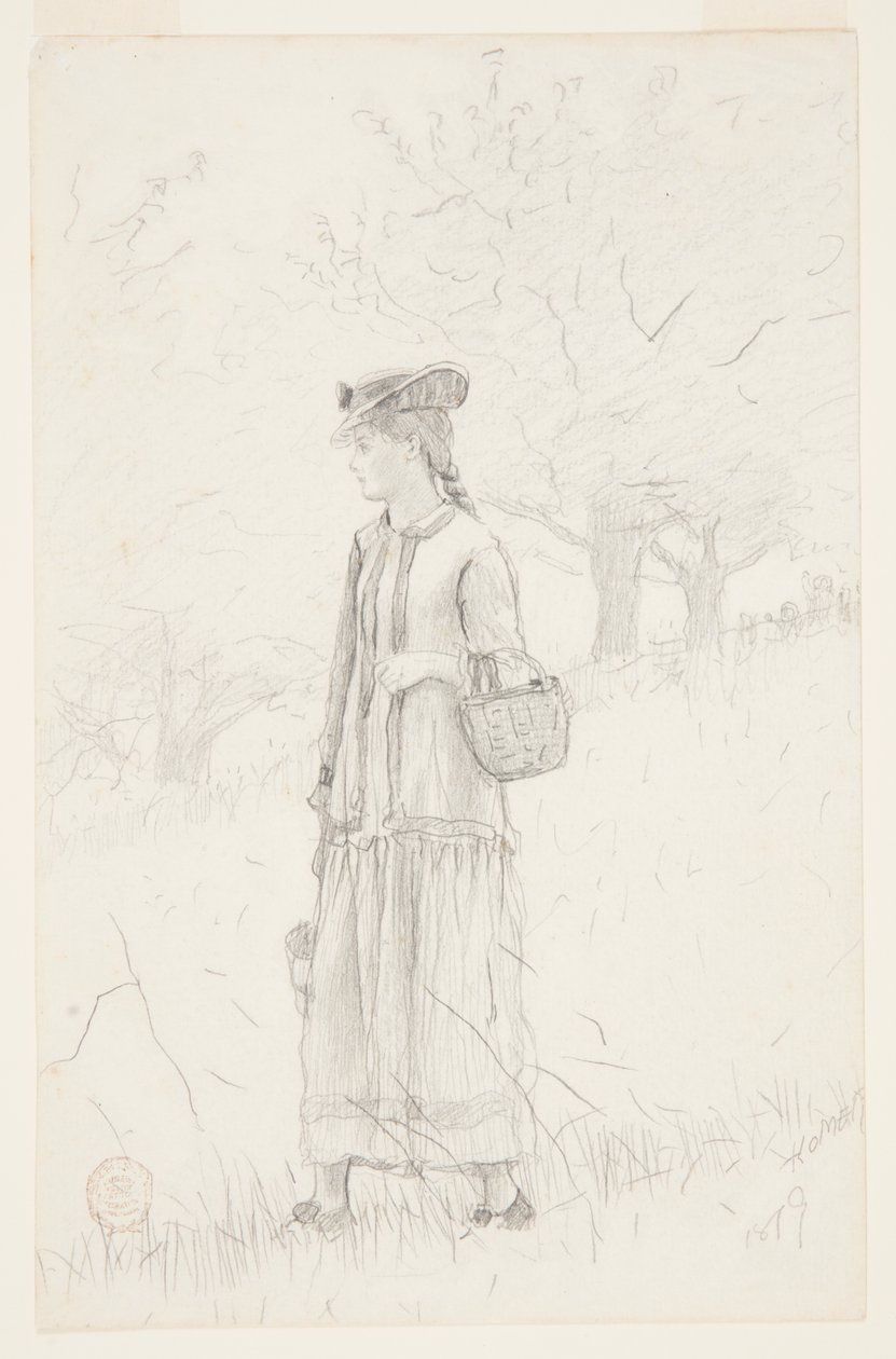 Jeune femme portant un panier - Winslow Homer