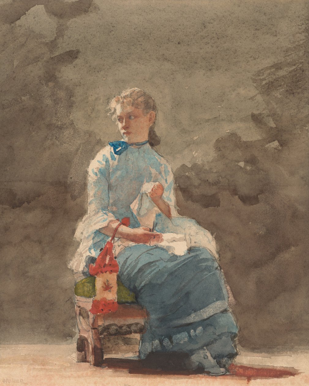 Jeune femme cousant - Winslow Homer