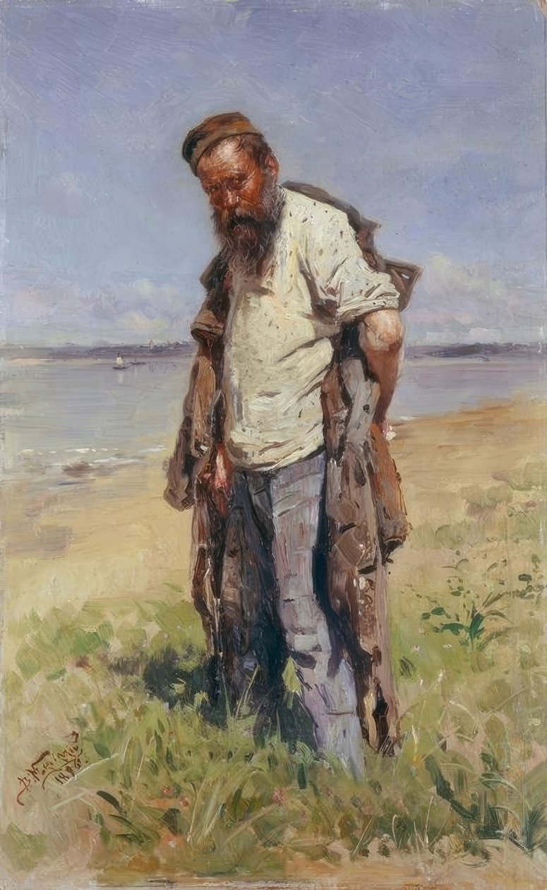 Homme au bord de la rivière - Wladimir Jegorowitsch Makowski