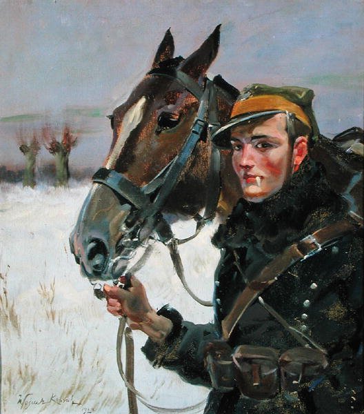 Soldat avec un Cheval - Wojciech Kossak