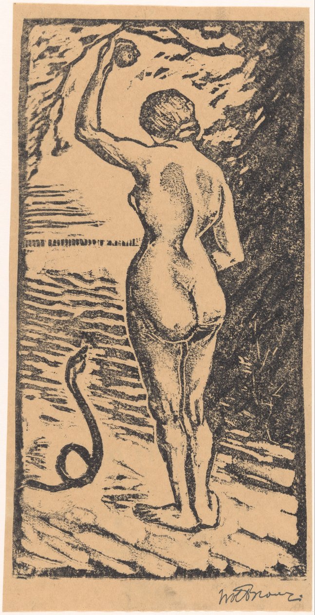 Ève et le serpent - Wolbartus Brouwer (signed by artist)
