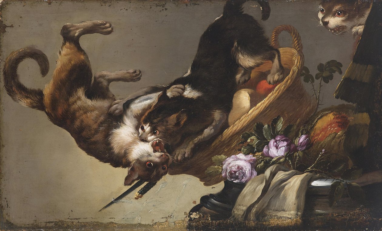 Nature morte avec chats combattants - Frans and workshop Snyders
