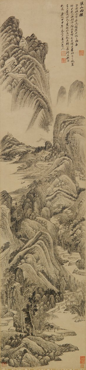 Ruisseaux et montagnes après la pluie, dynastie Qing, 1704 - Wu Li