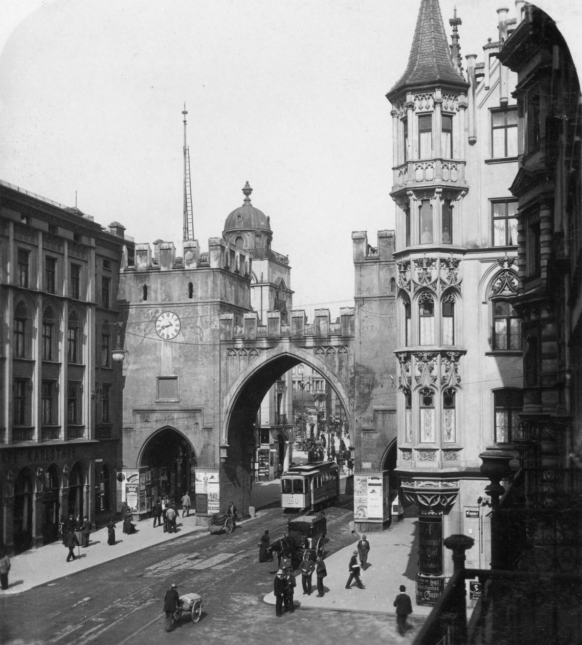 Porte Karlstor, Munich, Allemagne, vers 1900 - Wurthle and Sons