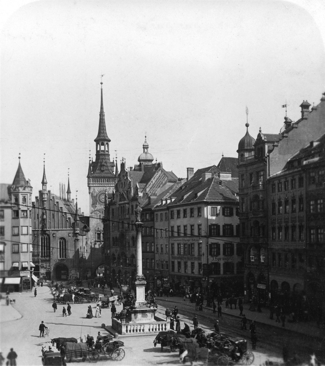 Marienplatz, Munich, Allemagne, c1900 - Wurthle and Sons