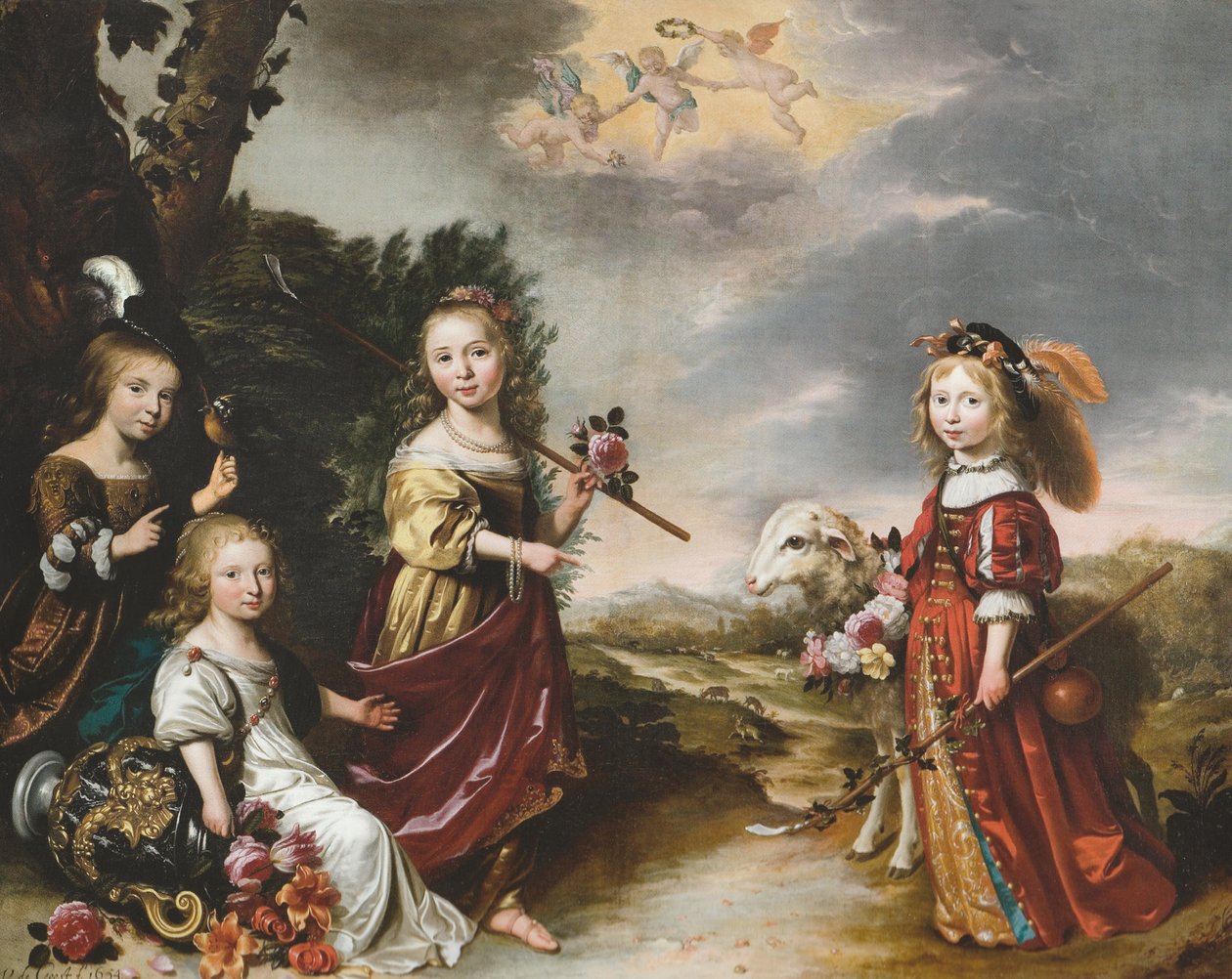 Portrait des enfants de Pieter van Harinxma thoe Sloten - Wybrand de Geest