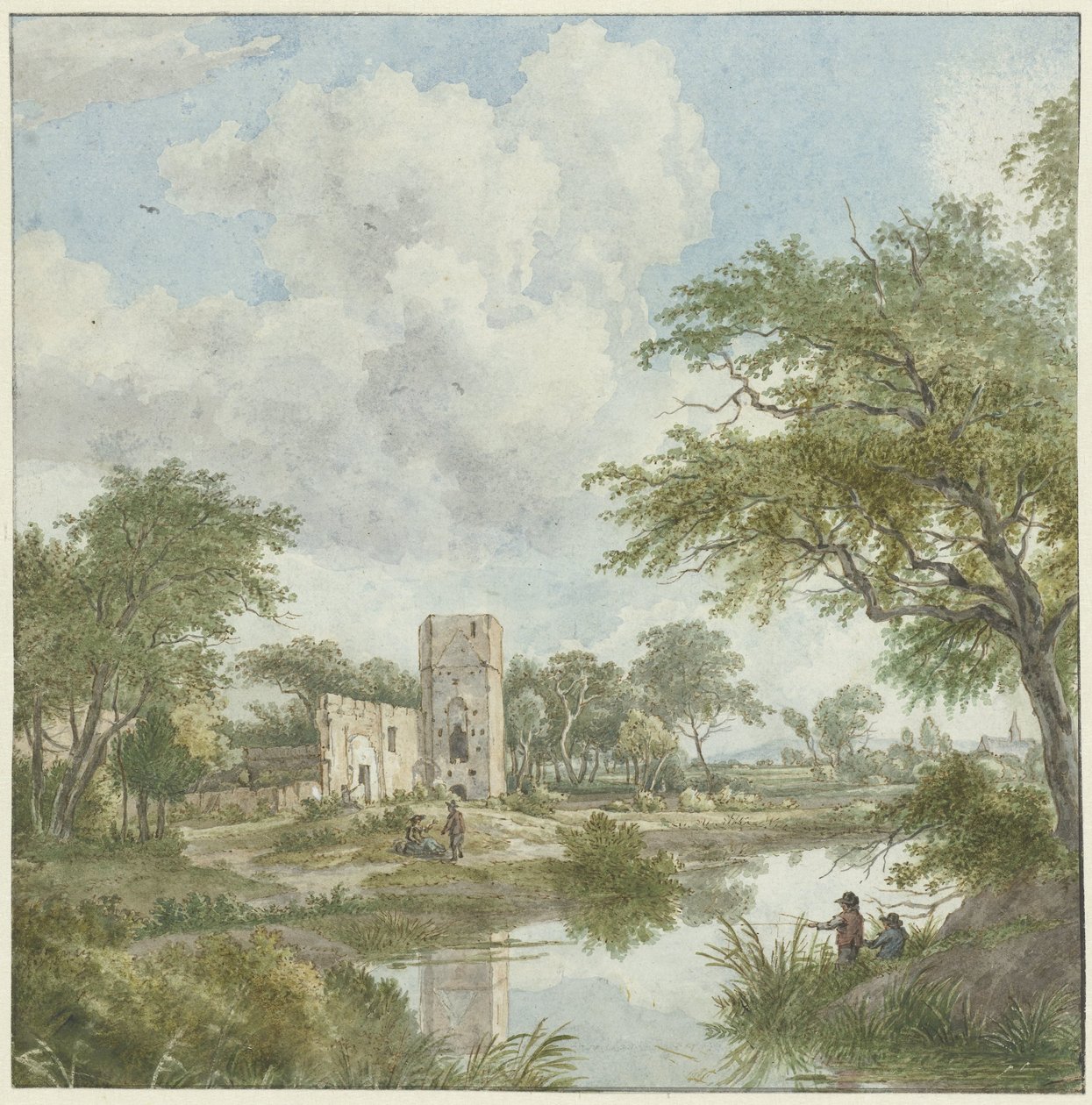 Paysage avec ruines de château - Wybrand Hendriks