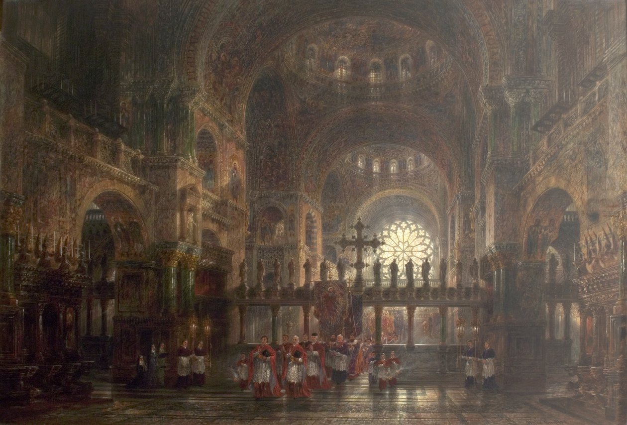 Intérieur de la basilique Saint-Marc, Venise, Italie, 1877 - Wyke Bayliss